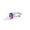 925 Sterling Silver jewelry set rings earrings necklace Natural Amethyst oval 8*10mm fine jewelry for women's banquet gifts