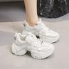 Small size platform silver fashion dad shoes women's new versatile casual shoes heightening lightweight sports shoes trendy shoes