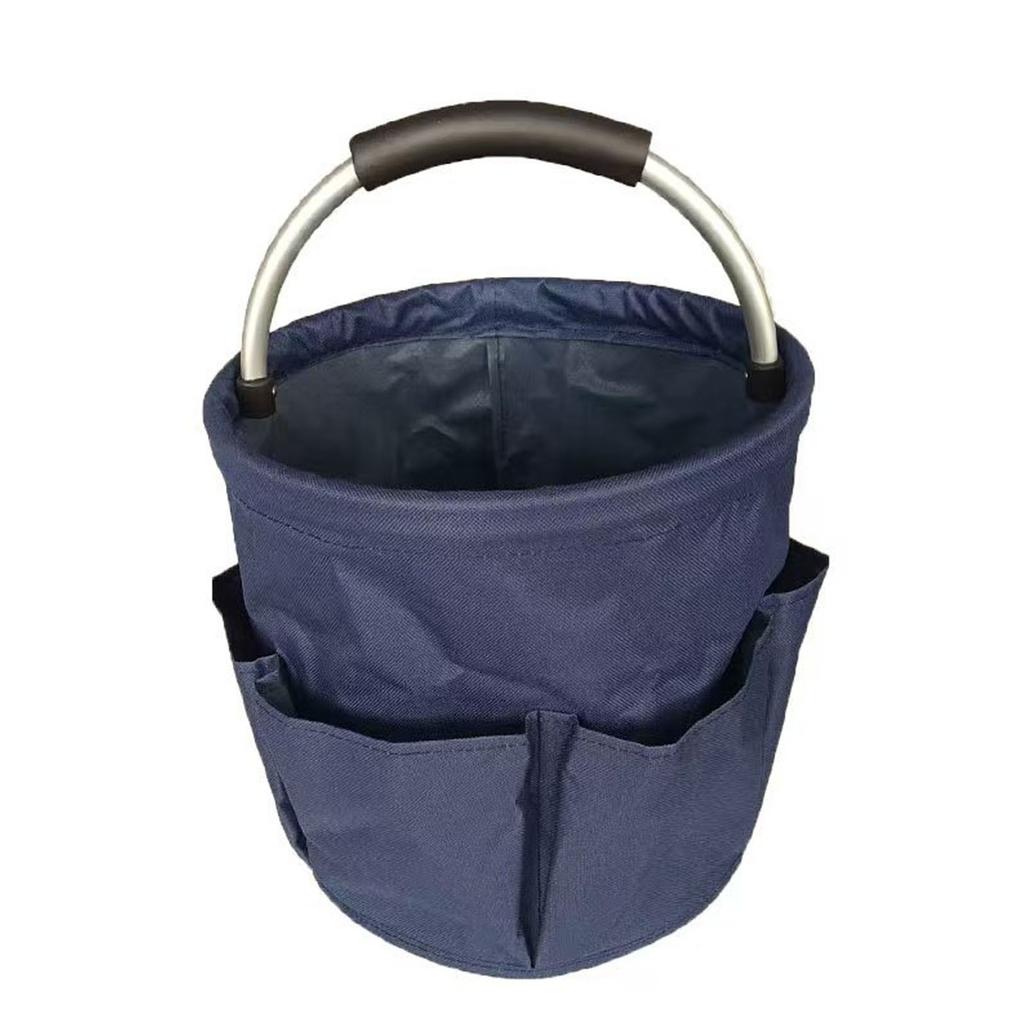 Portable Storage Basket Shopping Basket Foldable Garden Tool Basket Outdoor Picnic Basket Beach Bag Washing Bag Durable Oxford
