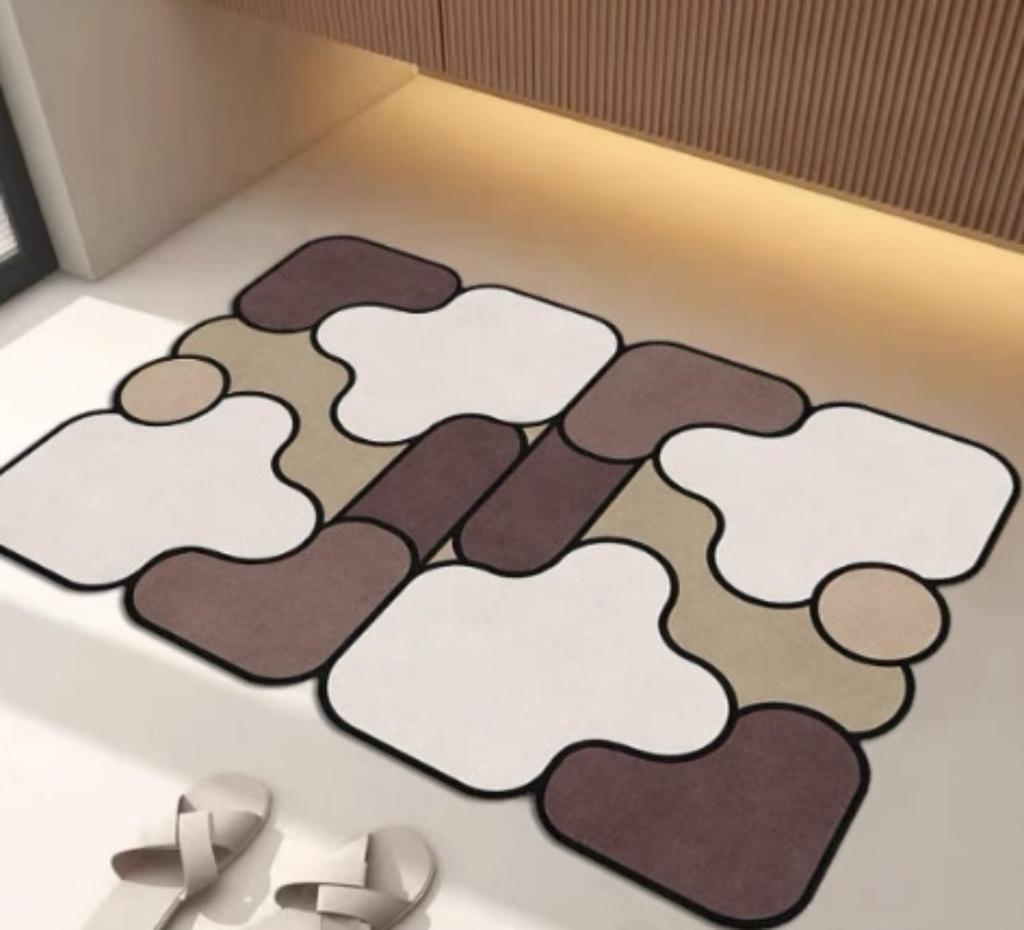 Heterotypic Diatom Printing Bathroom Thickening Mat Bath Non-slip Carpets In Wash Basin Bathtub Side Floor Rug Shower Room Doormat Memory Foam 3D Pad