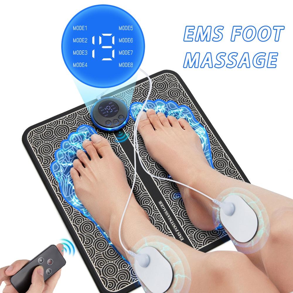 Fußmassagematte, USB-Aufladung, LED-Digitalanzeige, 19 Modi, 8 Gänge, EMS, elektrisches Fußakupunktmassagegerät, Muskelentlastungskissen