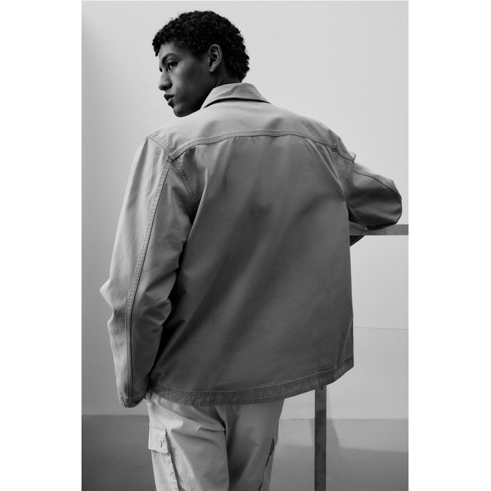 H M Regular Fit Canvas oversHirt pistacHio Green