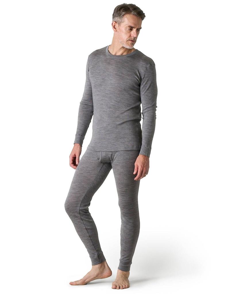 LAPASA Merino Wool Warm Underwear Lightweight Top and Bottom Size Men's (Heather Gray, Set, XL)