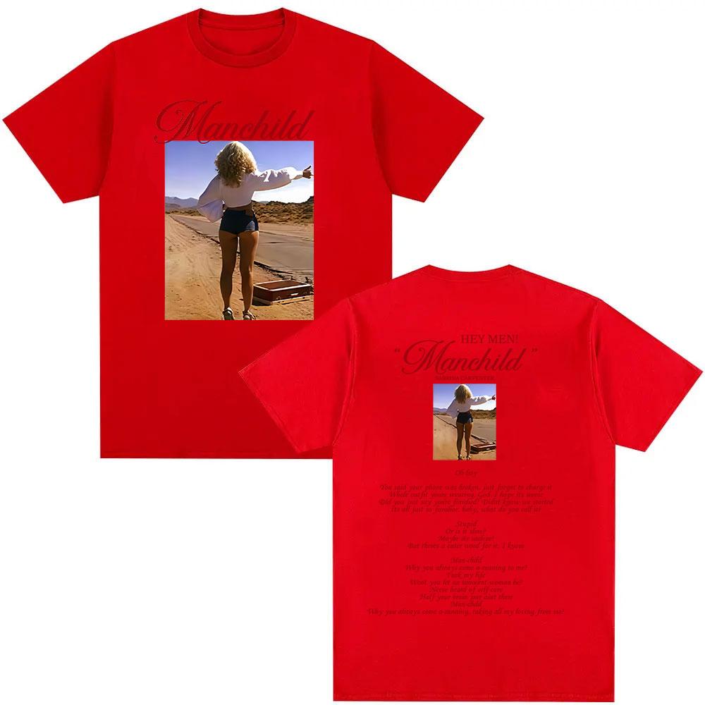 Sabrina Carpenter Manchild Tour 2025 Graphic T Shirts Men Women Harajuku Vintage Fashion Tshirt Aesthetic Oversized Cotton Tees S