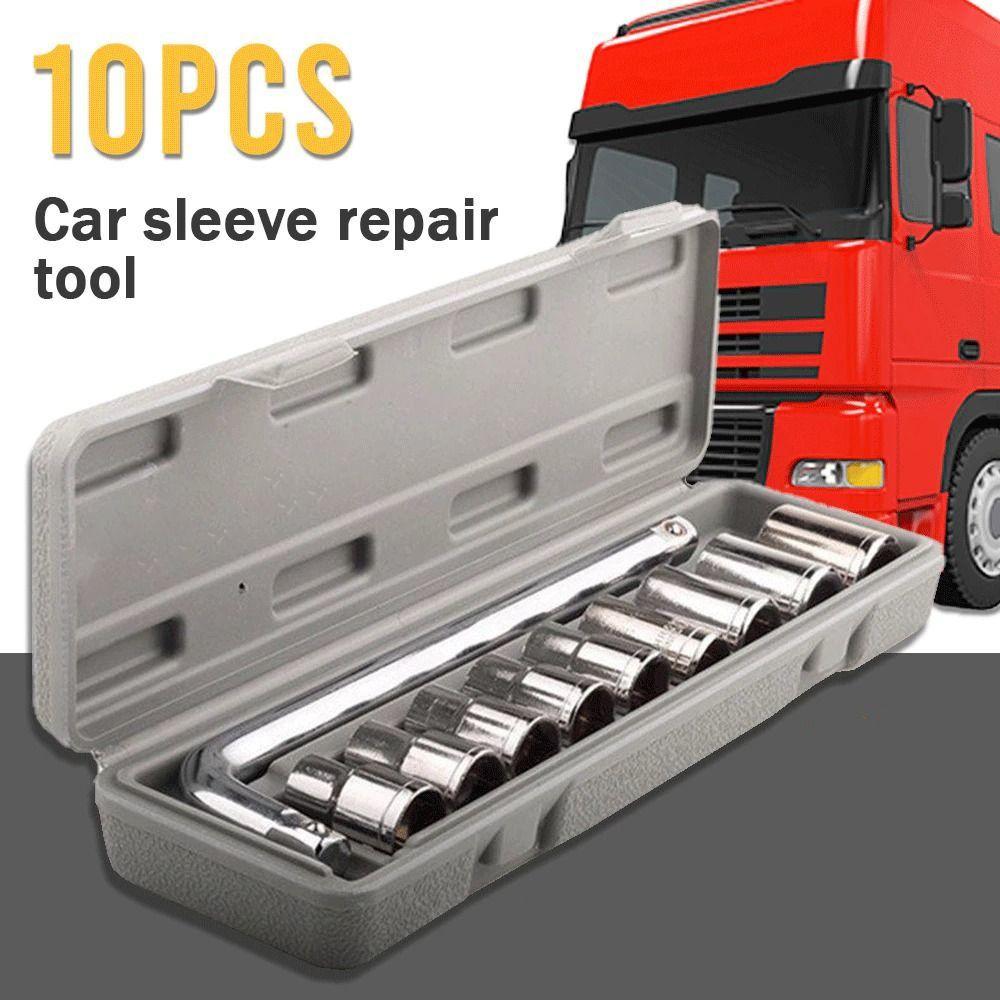 1/2" Drive Socket Wrench Set Metric Size Carbon Steel Tools Automotive Repairs