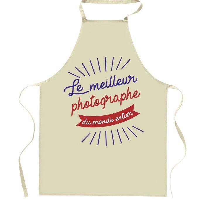 Planetee Tablier de cuisine photographe Meilleur du Monde entier | Cadeau Original Humour pour Cuisinier Vêtement Blouse