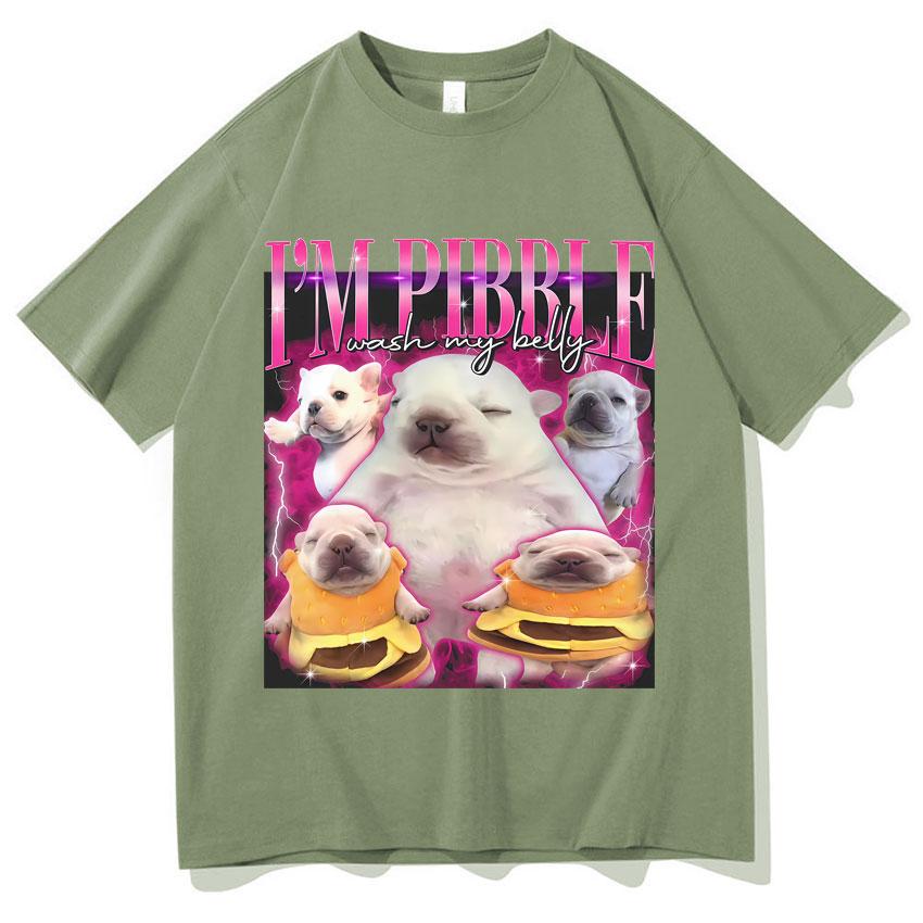 Funny Pibble Wash My Belly Dog Meme T Shirt Unisex Women Harajuku Comfort TShirt Short Sleeve Daily Wear Casual Oversized Clothing