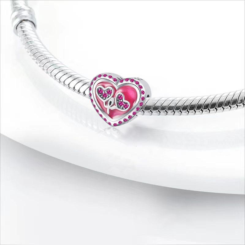 Newcopper Valentine'S Day Couple Dangle Pendant Beads Fit Original Charm Bracelet Women Diy Jewelry