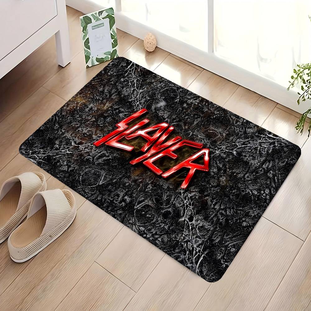 

S-Slayer Heavy Metal Band Music Door Mat Kids Room Bedroom Decoration Balcony Anti-Slip Doormat Living Room Doormat Area Rug 50x80 cm