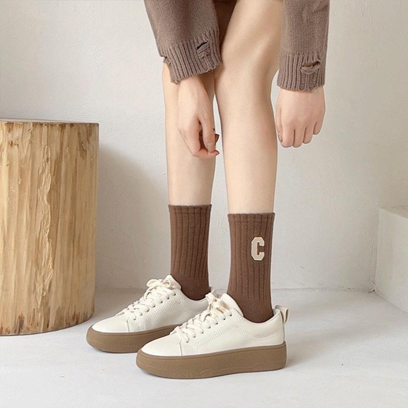 Socks Women'S Versatile Medium Tube Socks Trend Cotton Socks Women'S Medium Tube Socks