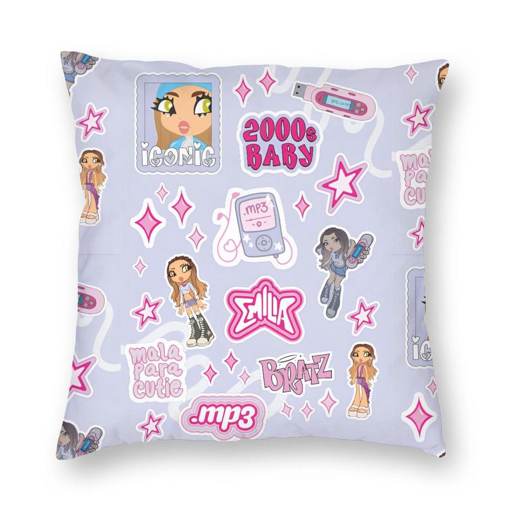 Emilia Mernes MP3 Kissenbezug Doppelseitiger Druck Polyester Kissenbezug Dekor Kissenbezug für Sofakissen Zuhause Quadratisch 45*45cm
