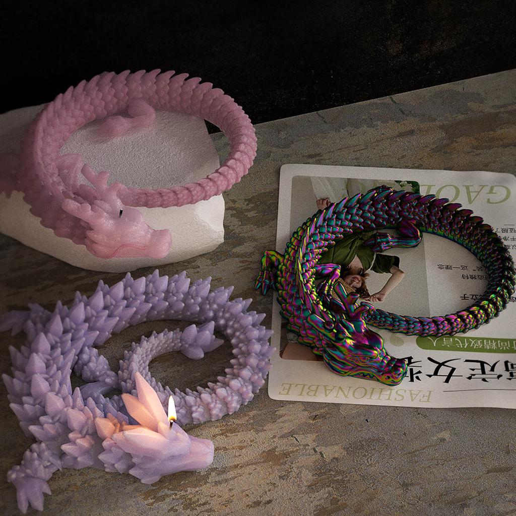 Chinese Dragon Candle Mold Epoxy Resin Molds Aromatherapy Mold Animal Decorations Mould Gifts for DIY Enthusiasts