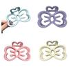 Charming Resin Hair Accessory Lovely Pink Bow Knot Clip For Teens