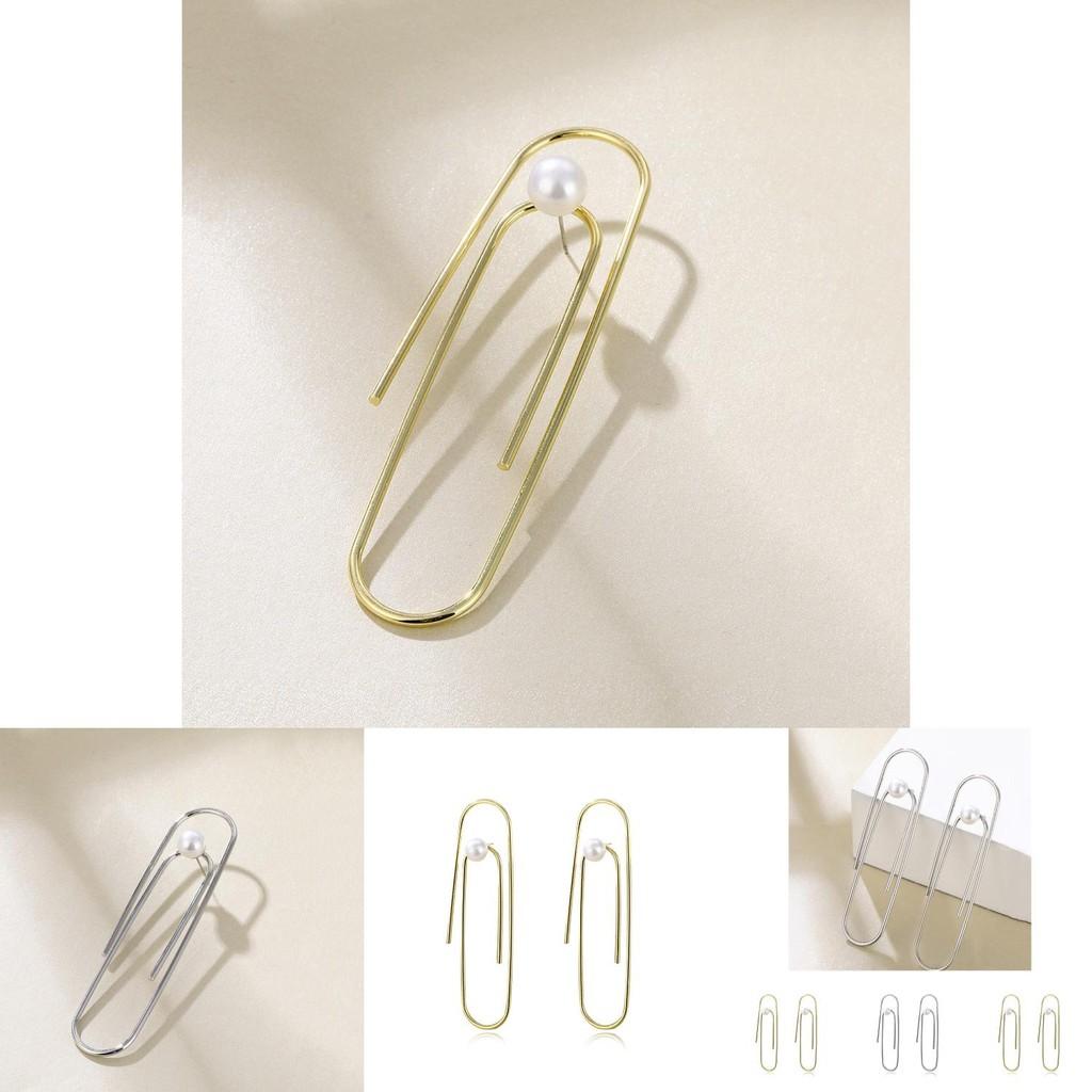 Eye-catching Pearl U-shaped Pin Earrings Trendsetting Alloy Ear Jewelry For Women