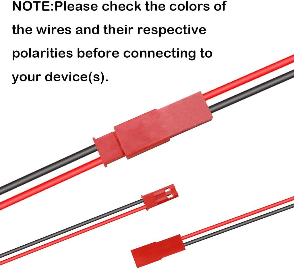 20/40pcs 22 AWG Plug Connector for JST 2Pin Male Female for JST RCY Plug Connector Cable Wire for LED Lamp Strip RC Toys Battery