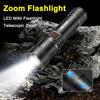 Multifunctional LED Flashlight USB Rechargeable Zoomable Torch For Outdoor Camping Waterproof Emergency Flashlight Accessories