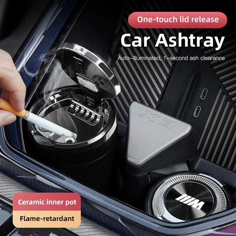 BBIH8 ABS Car interior large capacity ashtray Valve Cap For BMW X1 X2 X3 X5 X4 X6 X7 iX3 F20 F10 F07 E70 E46 E90 E92 E60 E39
