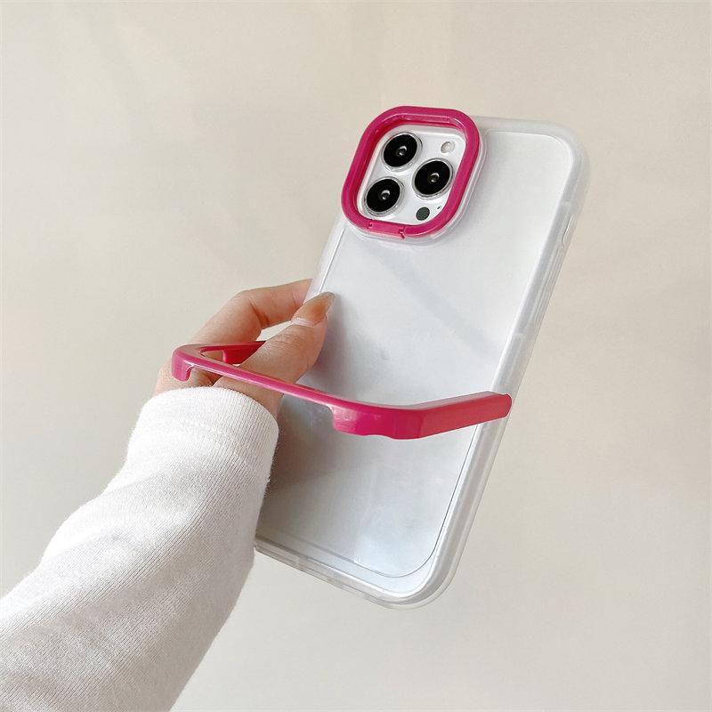 Shockproof Clear Kickstand Phone Case For Iphone 14 Pro Max 13 12 11 Pro Max 14 Plus Lens Protection Silicone Bumper Back Cover