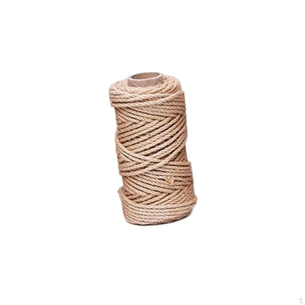 Fine Jute Twine Handcraft Decorative Twisted Sisal Rope for Pet Cat DIY Scratcher Home Garden Decor