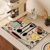 1 szt. Gumowa mata susząca z zastawą stołową do kawy do kawiarni, restauracji, kuchni, dywanik, mata stołowa, mata dla zwierząt, akcesoria do kawy