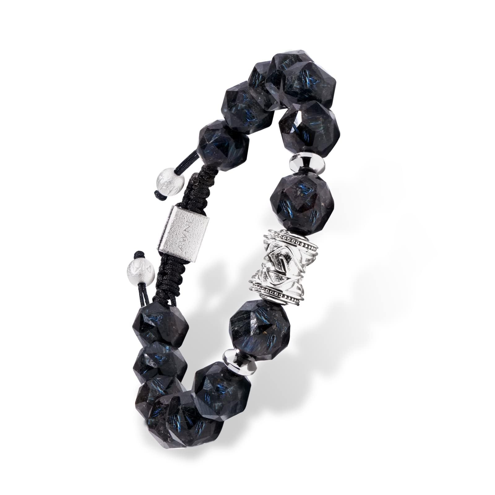 

High Quality Natural Power Nuumite Ancient 10mm Amulet [AWNL] Men s Bracelet, Stone, Braided, Black, Stone, Stone, Beads, Drawstring,