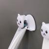Plastic Cat Shaped Toothbrush Holder Non Perforated Facial Cleanser Storage Clip  Bathroom