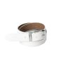 Hallen (W) Wide Silver Two Line Fake Leather Belt (T029_White)