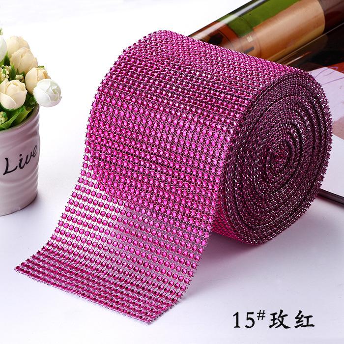 10Yard 4mm Crystal Rhinestones Fabric Elastic Mesh Net Crystal Trim Fabric for Diy Garment Dresses Scarf Mask Material