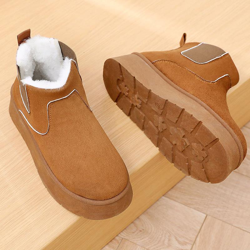 Winter Plus Size Cotton Boots for Women Warm and Plush Cotton Boots with Thick Soles for Increased Height Fashionable Cotton Boots for Children