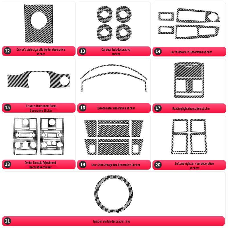 Samolepka na ozdobu středové konzole z uhlíkových vláken pro Chrysler 300C (2005-2007)