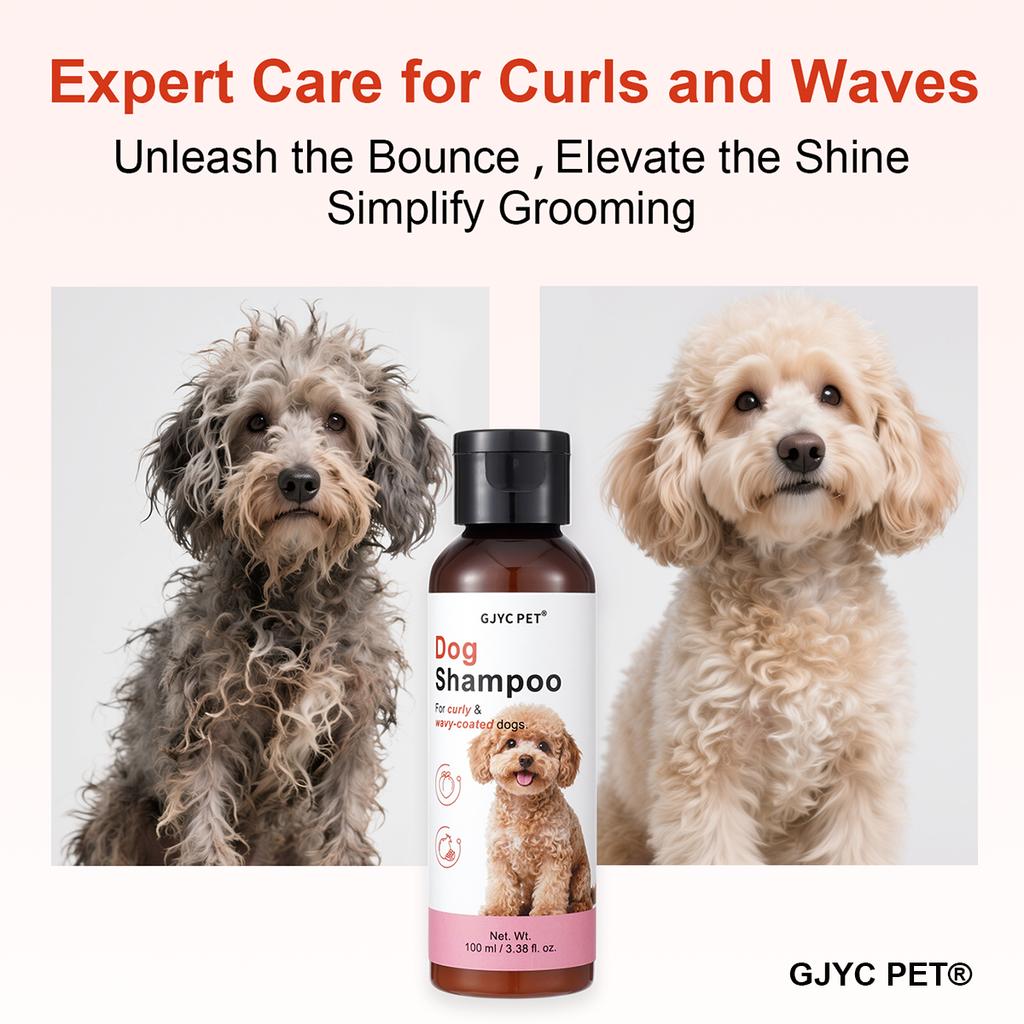 GJYC PET Curly & Wavy Coats Dog Shampoo Detangles Defines Curls Moisturizes Gentle