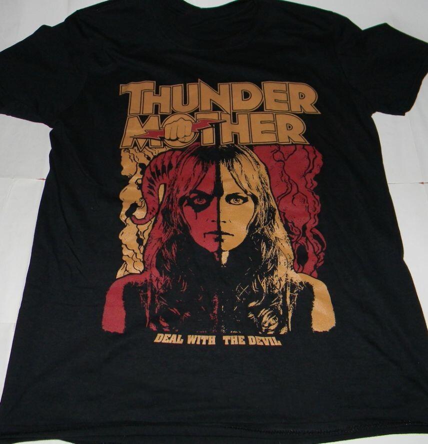 Vtg Thundermother Music Band Heavy Cotton Black Full Size Unisex Shirt CM238 S