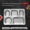 Jiwanggu 304 Stainless Steel 5-Compartment Divided Meal Tray