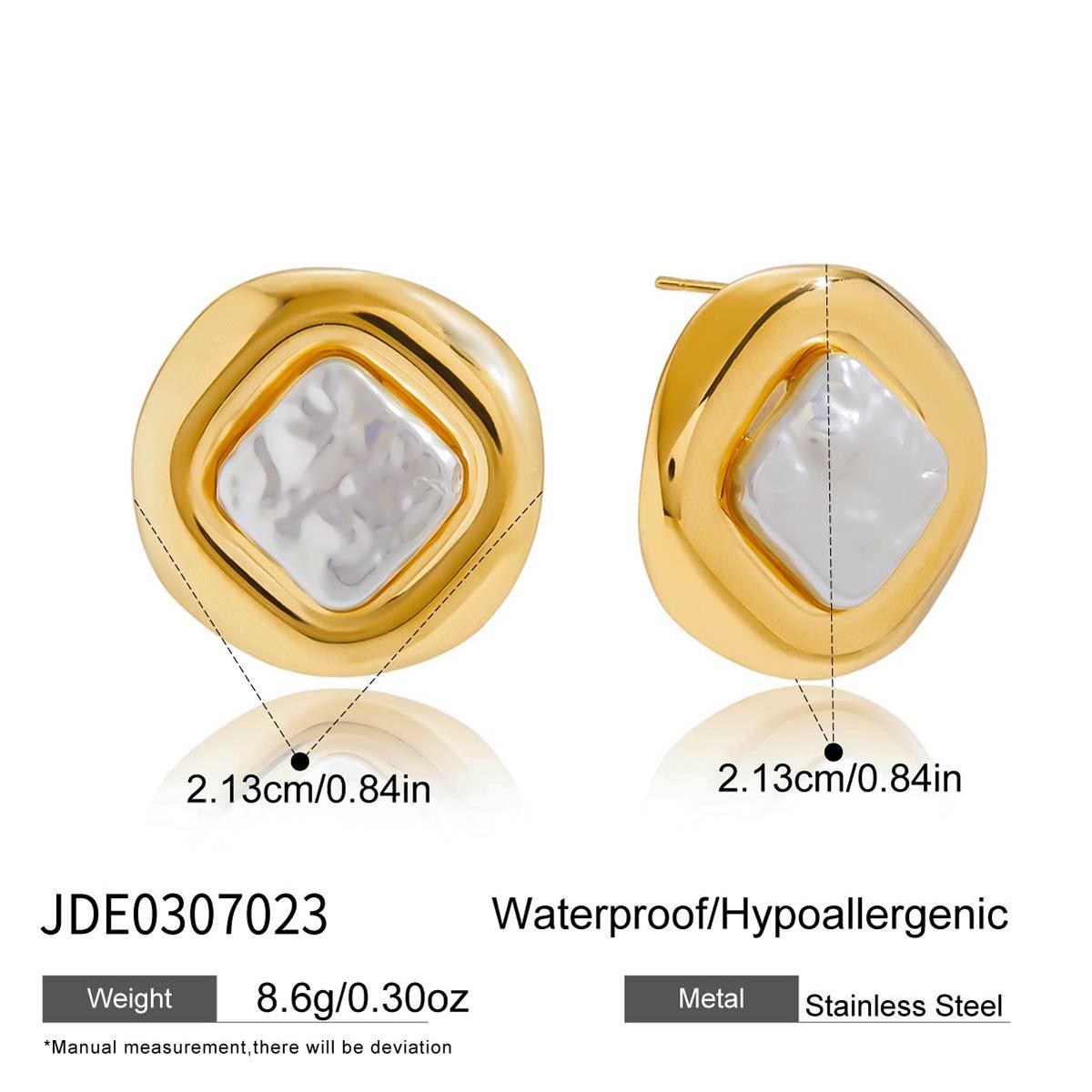 

Titanium Steel Imitation Pearl Stud Earrings - Luxurious and High-end Ear Jewelry, Stainless Steel Accessory JDE0307023