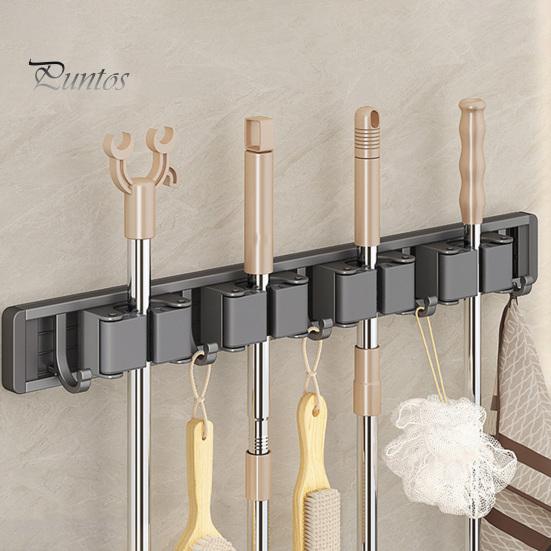 An der Wand montierter Besenständer, starkes, tragfähiges, verstellbares Design, weit verbreitet, einfach zu installierender Mopphaken, Besenaufhänger