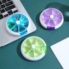 Cute Portable Mini 7 Grids Fruit Shape Pill Box Round Rotating Transparent Medicine Storage Box With Sealed Lid