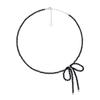 Stella Ribbon Black Bead Necklace (Jjljnz4Bf390Br400)