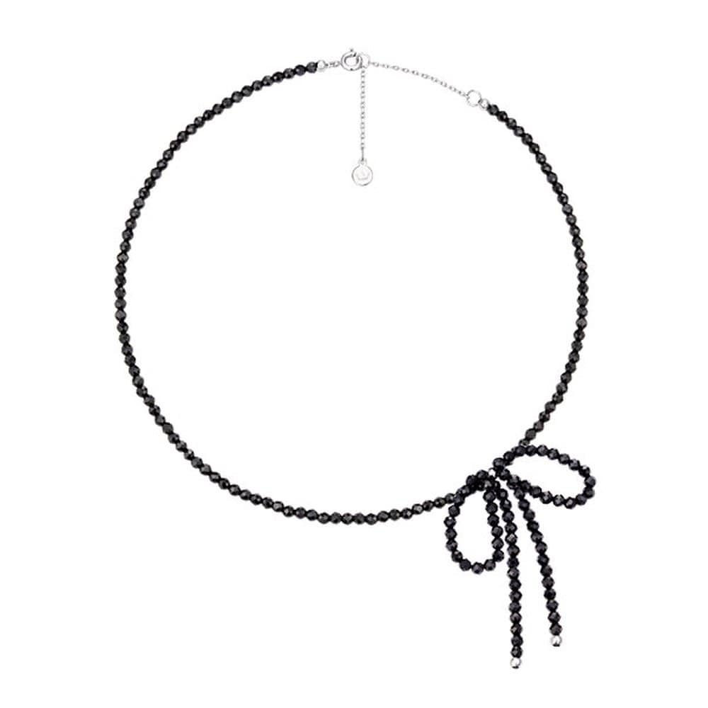 Stella Ribbon Black Bead Necklace (Jjljnz4Bf390Br400)
