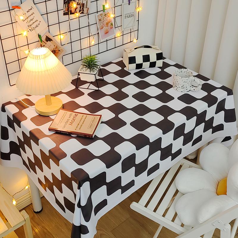 Mantel de PVC Impermeable y a Prueba de Aceite Estilo Nórdico - Rectangular, Diseño Artístico, Fácil de Limpiar, Mantel para Mesa de Comedor/Café