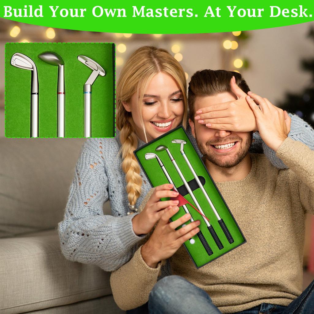 Golf Ball Pen Set & Desktop Golf Putting Game - A Fun Gift For Golfers, Adults, Teenagers, Bosses, And Colleagues.