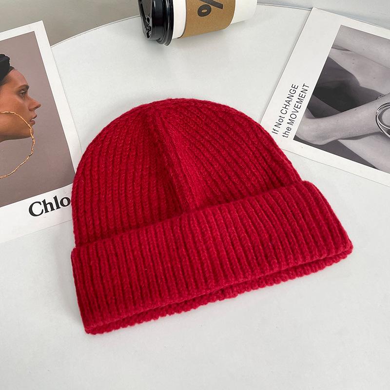 

Harbon bear big head circumference knitted hat women s thermal pile hat One size