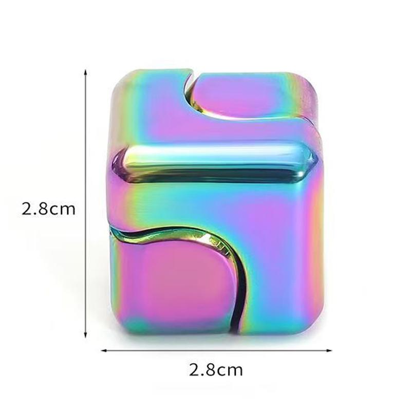 Square Magic Dice Metal Rotate Cube Fidget Spinner Anxiety Stress Relief Gifts Adults Brinquedos Para Alívio Do Estresse Kids