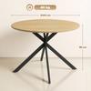 Round Dining Table for 4, 100 cm, Wood-Effect Top, Crossed Oak Steel Base