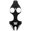 Women Sexy Lingerie Cutout Latex Open Cup Catsuit Nightclub Stage Pole Dancing Costume Bodycon Jumpsuit Performance
