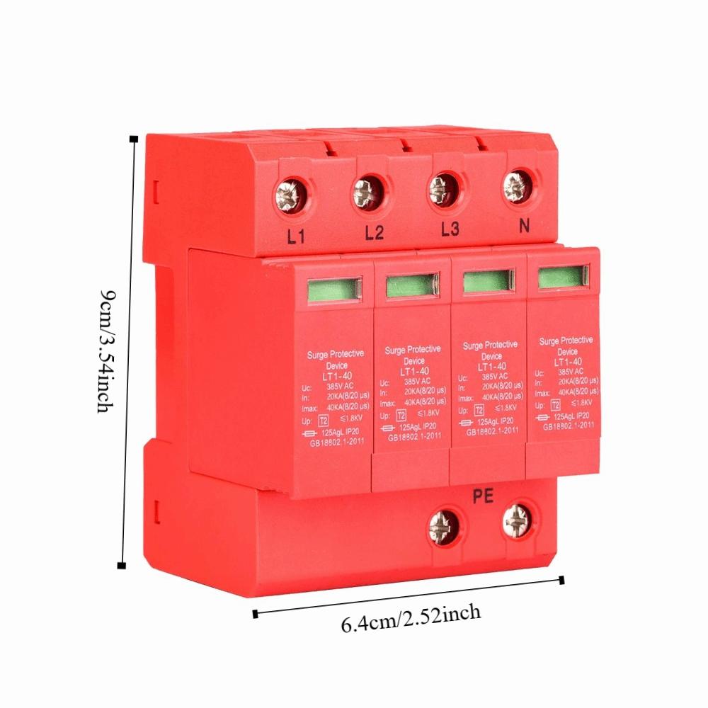 4P House Arrester Device 385V Power Transient Protector Durable Low Voltage Arrester  House