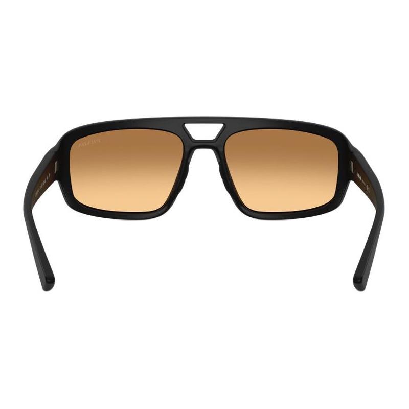 Prada Temple Logo Design Injection Irregular Shape Sunglasses Men's Matte Black