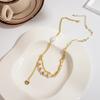 Light Luxury Temperament Collarbone Chain Gentle Pearl Splicing Necklace Multi-Layer Bow Letter Sweet Cool Girl Collar