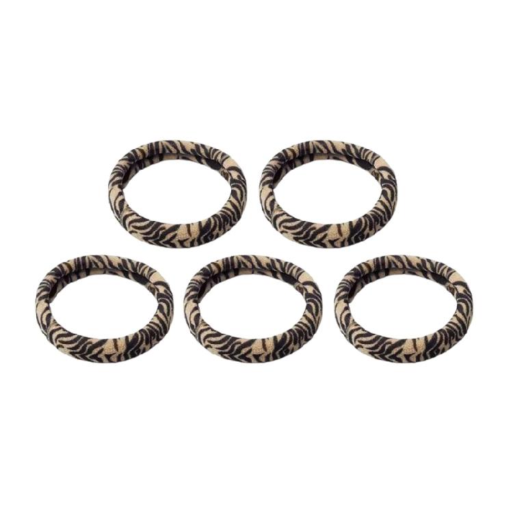 5PCS Fashion Leopard Hair Bands Stretch Fabric Hairband Hair Elastics Lightweight Hair Ties For Multiple Hairstyles