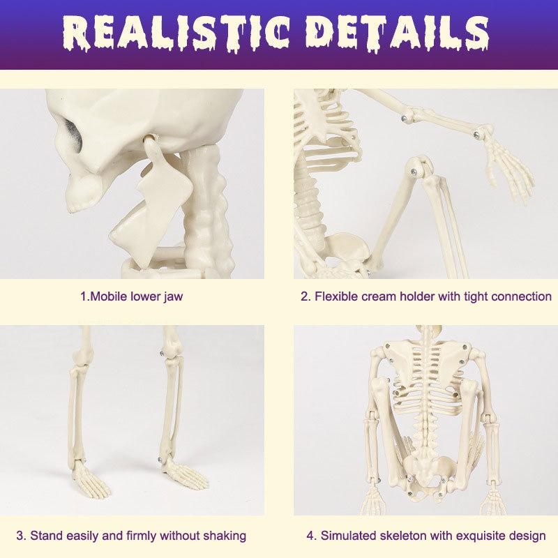 Halloween Skull Skeleton 40Cm Posable Skeleton Human Shape Bones Halloween Party Home Decorations Haunted House Horror Props