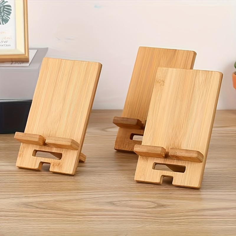 1pc/2pcs Wooden Desktop Phone Stand - Clamp Holder for All Smartphones, Ideal for Office Organization & Charging Station, Phone Holder for Desk